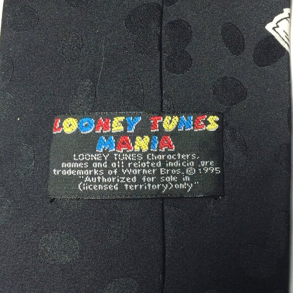 Vintage 1995 Looney Tunes Mania Halloween Mens Tie Silk Bugs Bunny Daffy Duck - Picture 9 of 9